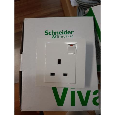 ซ็อกเก็ตสวิตช์ Schneider Vivace 13a Kb15 We G11 สีขาว 8 ชิ้นต่อกล่อง Shopee Thailand