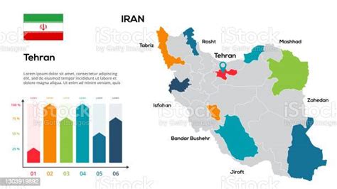 Iran Karte Vektorbild Einer Globalen Karte In Form Von Regionen Der