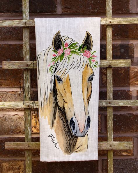 Haflinger Horse Lover Tea Towel Horse Painting Horse Art Horse Artwork