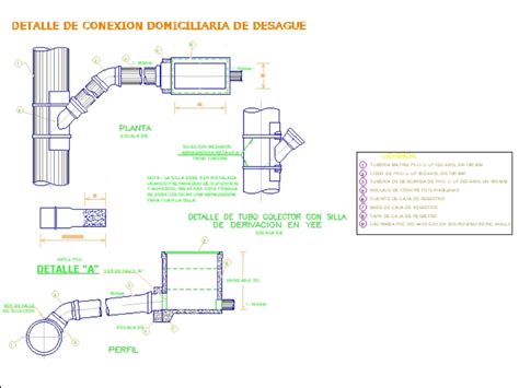 Conexión domiciliaria en AutoCAD Descargar CAD gratis 119 12 KB