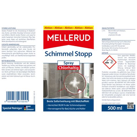 Schimmel Stop Spray Chlorhaltig 0 5 L 2007070045