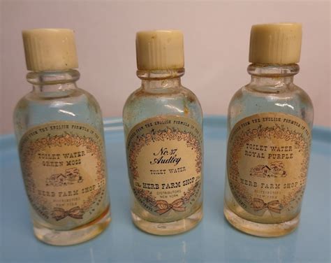 Vintage Mini The Herb Farm Shop Toilet Water Bottles No Audley