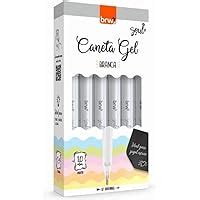 Caneta Esferográfica Branca em Gel 1 0mm BRW Amazon br