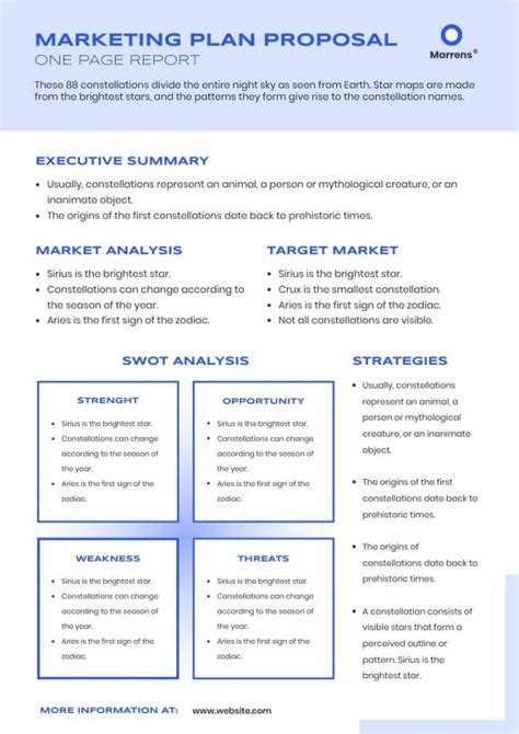 Edit This Geometric Modern One Page Marketing Plan Proposal Template In