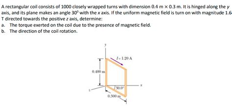 Solved A Rectangular Coil Consists Of 1000 Closely Wrapped Chegg