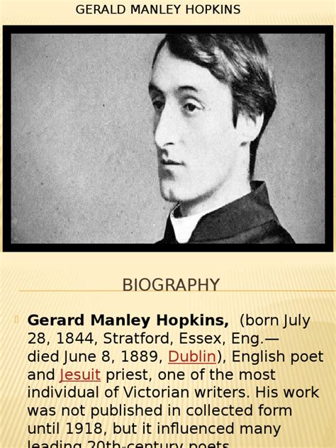 Biography Of Gerard Manley Hopkins