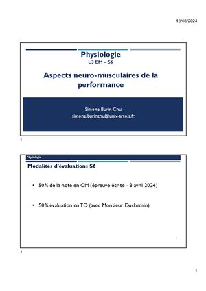 CM2 Physiologie 1 Physiologie L3 EM S CM 2 Déterminants