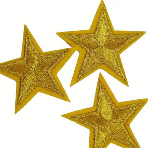 Iron On Gold Embroidered STARS Patch Appliques For DIY Fashion Crafts 5