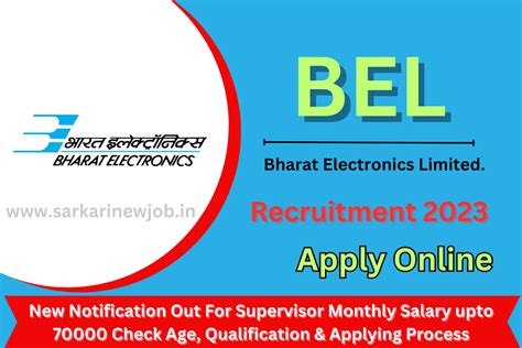 Bel Recruitment New Notification Out For Supervisor Monthly