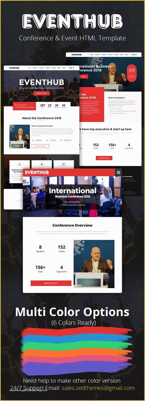 Conference Website Template Free Of event Hub Conference & event HTML ...