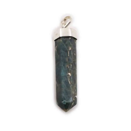 Blue Apatite Cap Sterling Silver Pendant Crystal Dreams World