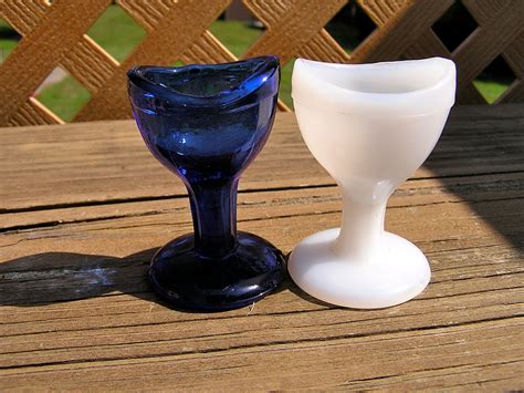 Vintage Footed Glass Eye Wash Cups Set Of 2