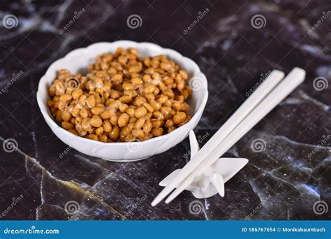 Traditional Japanese Food Called Natto Made From Fermented Soybeans