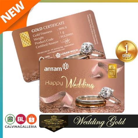 Emas Antam 1 Gram Gift Series Gift Card Happy Wedding Gold Shopee