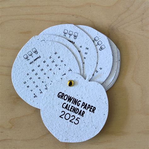 Peach Pocket Plantable Seed Paper 2025 Calendar Growing Paper