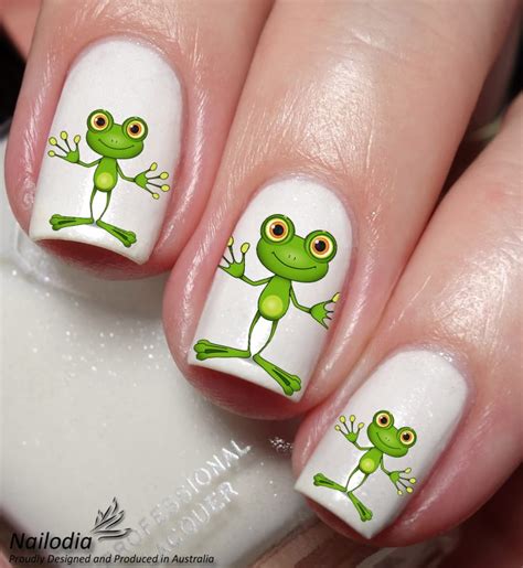 Cute Happy Frog Nail Art Decal Sticker Nailodia