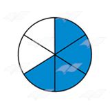 Abeka Clip Art Fraction Pieshowing Four Sixths Blue White