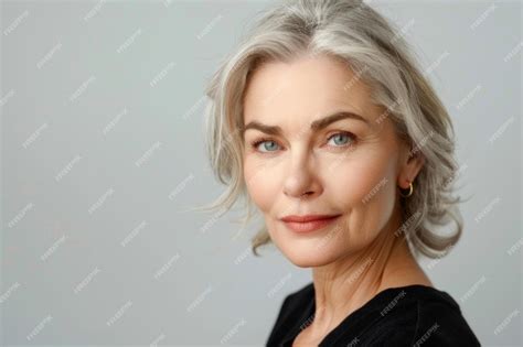 Premium Photo Beautiful Gorgeous 50s Mid Aged Mature Woman Looking At Camera Isolated On White