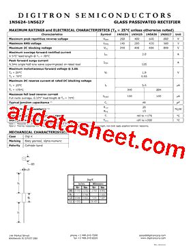 1N5624 Datasheet PDF Digitron Semiconductors