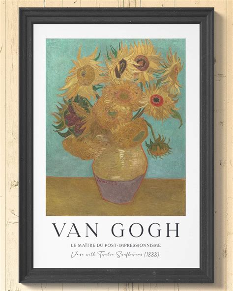 Vase with Twelve Sunflowers (1888) - Vincent Van Gogh Print - Van Gogh ...