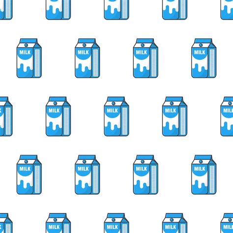 Premium Vector Milk Carton Boxes Seamless Pattern Drink Milk