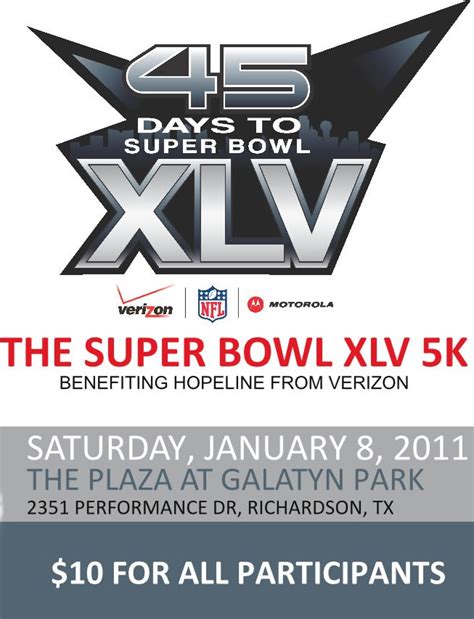 RSVP Calendar: The Super Bowl XLV 5K