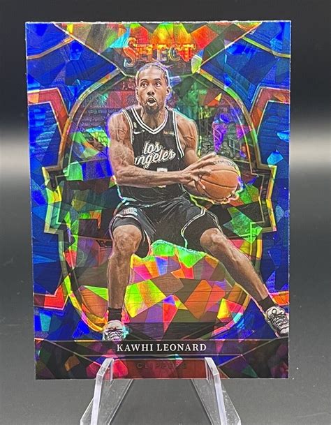 Kawhi Leonard 2022 23 Panini Select Concourse Blue Cracked Ice Prizm 65