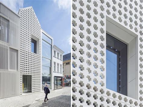 A Cross Pattern Covers This Facade Made From Precast Concrete | Precast concrete, Facade design ...