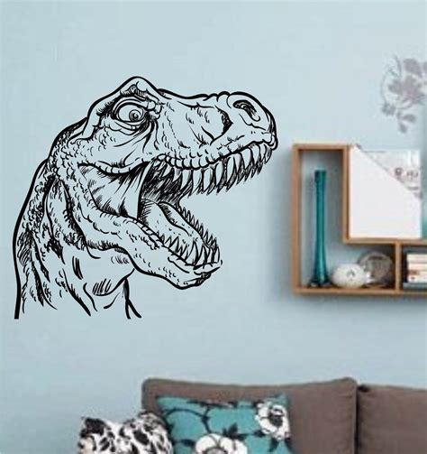 T Rex Dinosaur Head Vinyl Wall Decal Sticker Zoo Modern Wall Mural Art