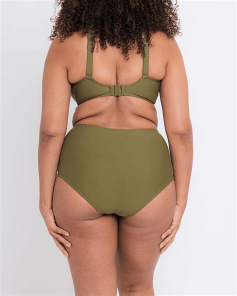 Retro Sun Padded Balcony Bikini Top Olive Tkd Lingerie