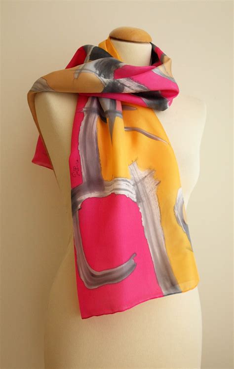 Hand Painted Silk Scarf Woman Silk Scarf Hand Painted Silk