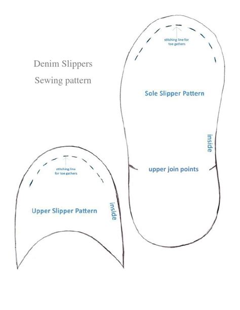 Printable Slipper Sewing Pattern