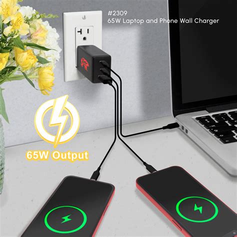 65W Laptop and Phone Wall Charger