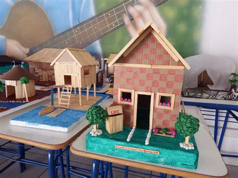 MAQUETES DE CASAS Trabalho Escolar Palito De Picole Cidade E