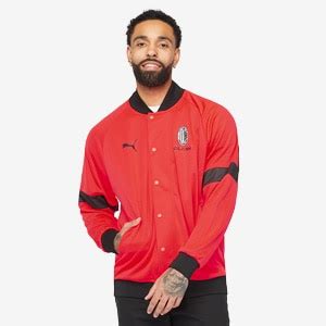 Puma Ac Milan Woven Jacket Mineral Grey Team Regal Red Mens