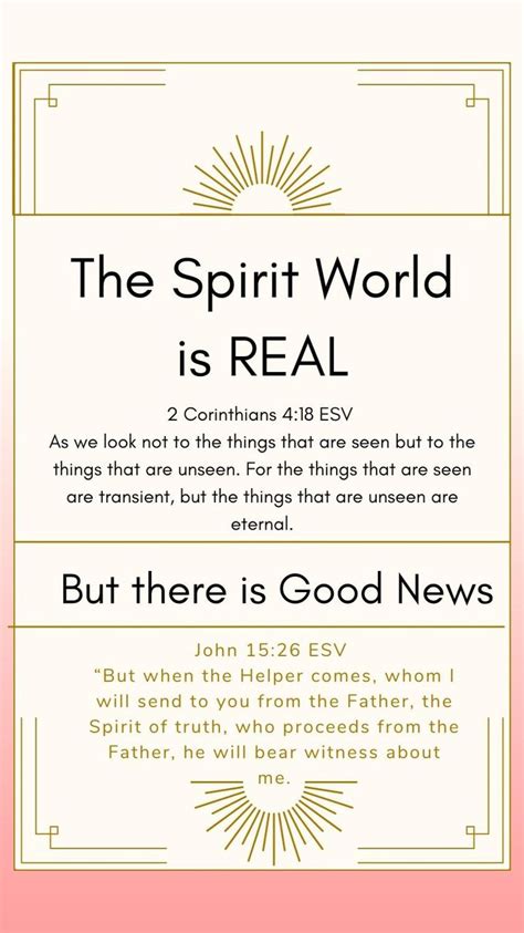 Spirit World is REAL, Christian Quotes, Bible Verses about The Spirit ...