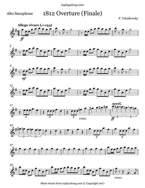 Tchaikovsky 1812 Overture Finale Sheet Music 1812 Overture