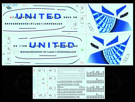 UNITED AIRLINES B757 200 AUTHENTIC AIRLINER DECALS