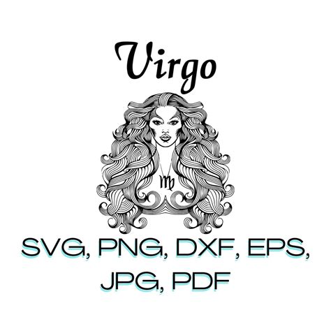 Virgo Zodiac Svg Clipart Instant Digital Download Eps Dxf Etsy