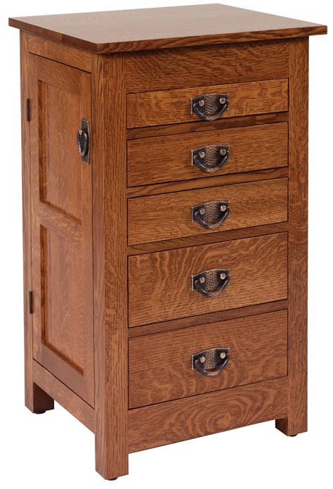 Amish Flush Mission Jewelry Armoire Quarter Sawn White Oak