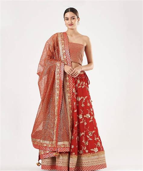 Nargis A Gorgeous Red And Gold Lehenga Set Rang By Manjula Soni