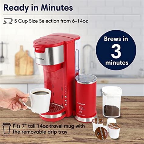 Single Serve Coffee Maker With Milk Frother 2 In 1 Cappuccino Coffee Machine For K Cup Pod And