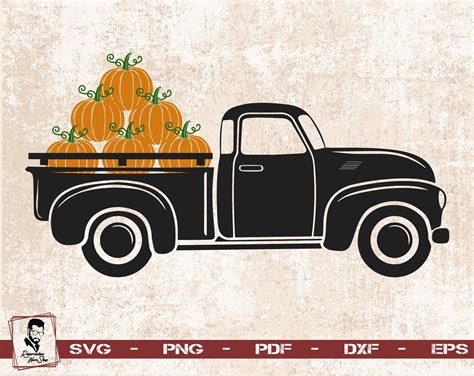 Pumpkin Truck Svg Fall Truck Svg Vintage Truck Svg Harvest Etsy