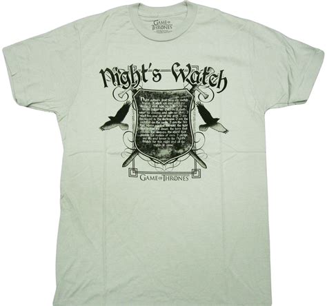 Hbos Game Of Thrones Nights Watch Oath Adult T Shirt