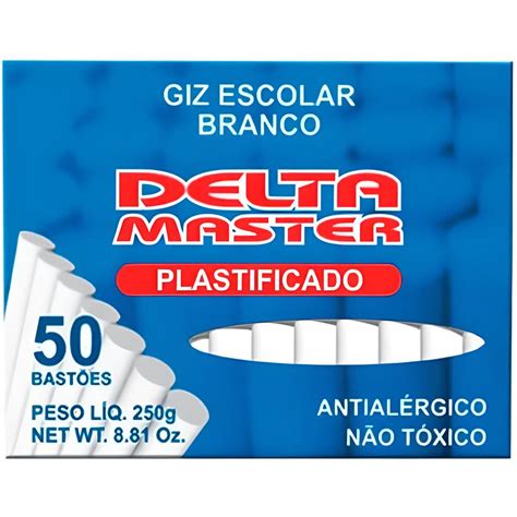 Giz Escolar Plastificado Branco C Delta Master Kepel Suprimentos