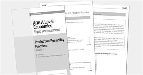 Production Possibility Frontiers Aqa A Level Economics Topic Assessment Shop Tutor2u