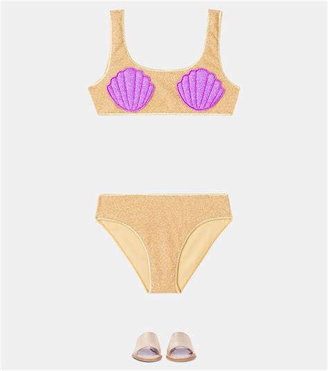 Lumière bikini in gold Oseree Kids Mytheresa