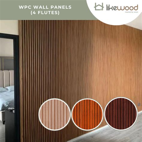 Matimco Likewood Wpc Fluted Wall Panels 4 Flutes 2 4 X 16 X 290 Cm Sold Per Piece Shopee