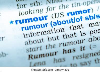 Closeup Word English Dictionary Rumour Definition Stock Photo 365794601 ...