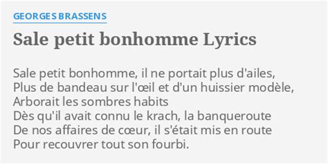 Sale Petit Bonhomme Lyrics By Georges Brassens Sale Petit Bonhomme